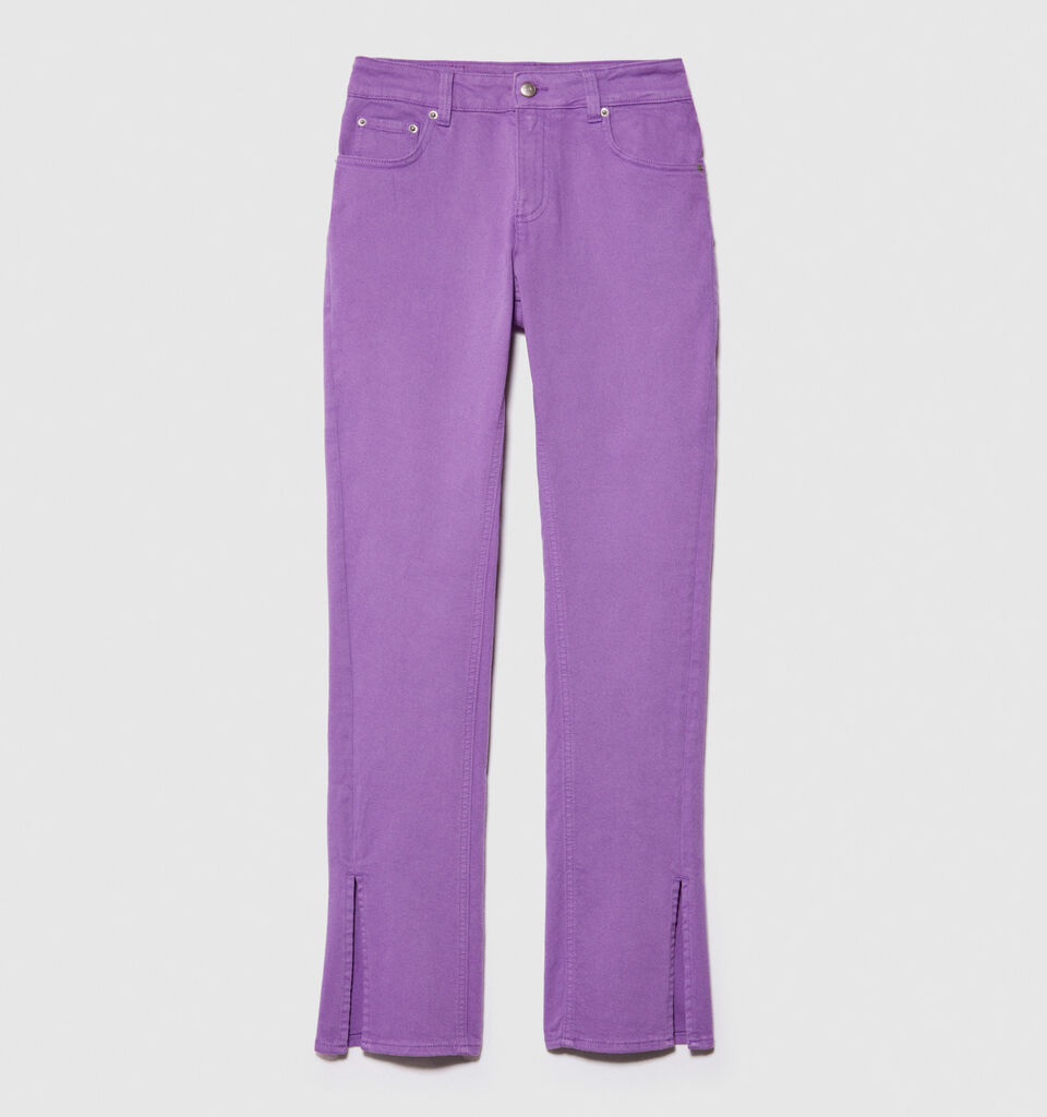 Colorful jeans with slits - women's slim fit jeans - Lilac | Sisley image number 6